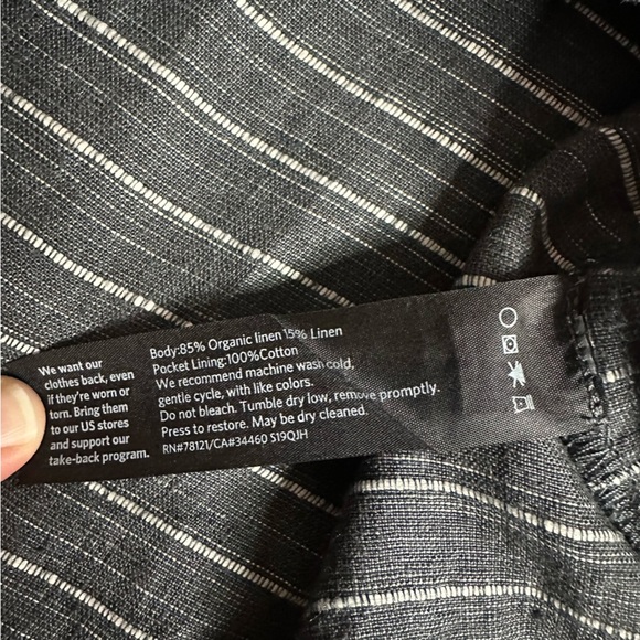 Eileen Fisher gray/white striped linen tunic dress PP XS/small petite shift - Picture 12 of 12